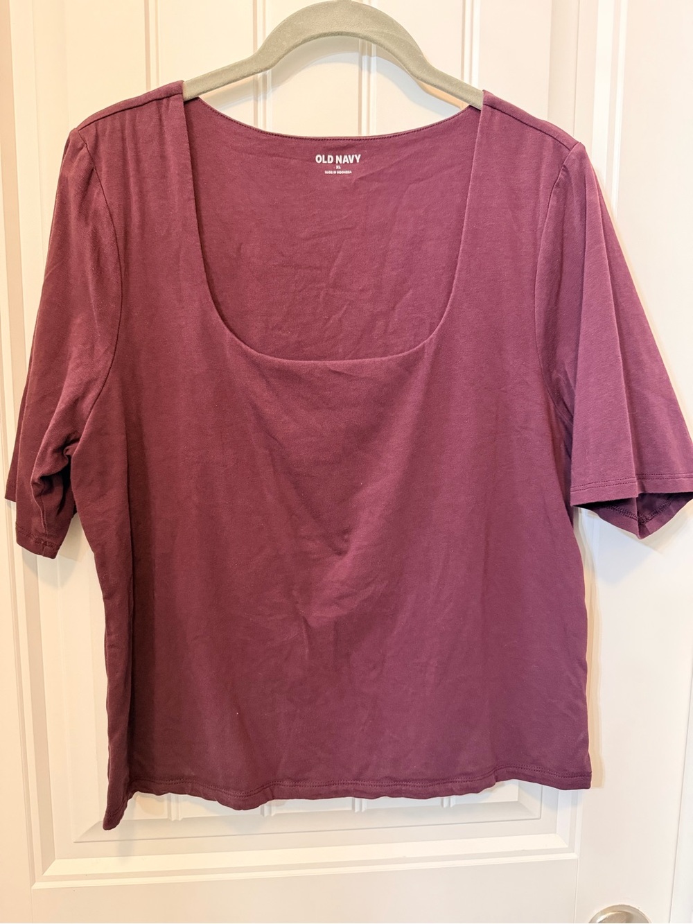 Old Navy Short Sleeve Scoop Neck Top - Plum Berry